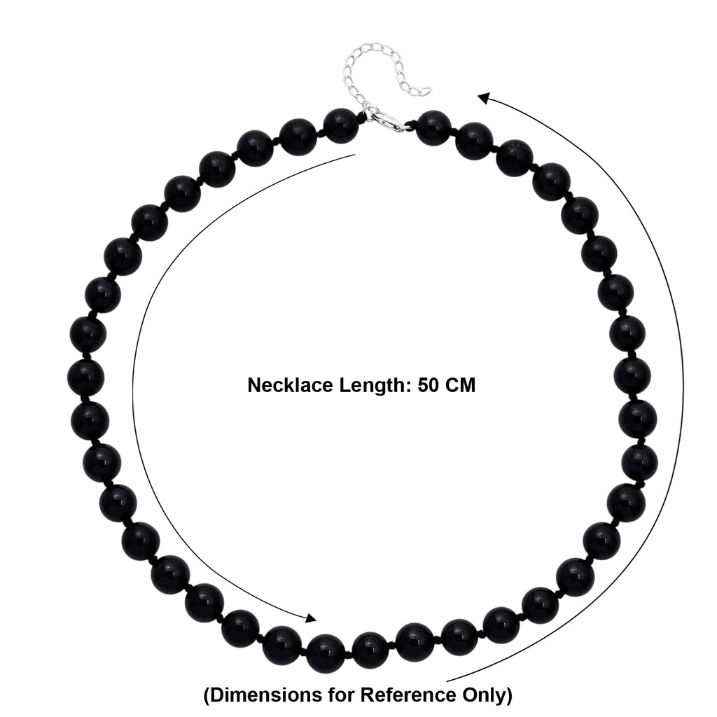 Natural Black Jade Beads Adjustable Necklace (Size - 20+2 Ext) in Rhodium Overlay Sterling Silver 340.00 Ct._8570535_4