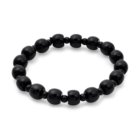 Natural Black Jade Stretchable Bracelet (Size - 7 to 7.5) 150.00 Ct. 8570537 1