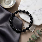 Natural Black Jade Stretchable Bracelet (Size - 7 to 7.5) 150.00 Ct._8570537_2