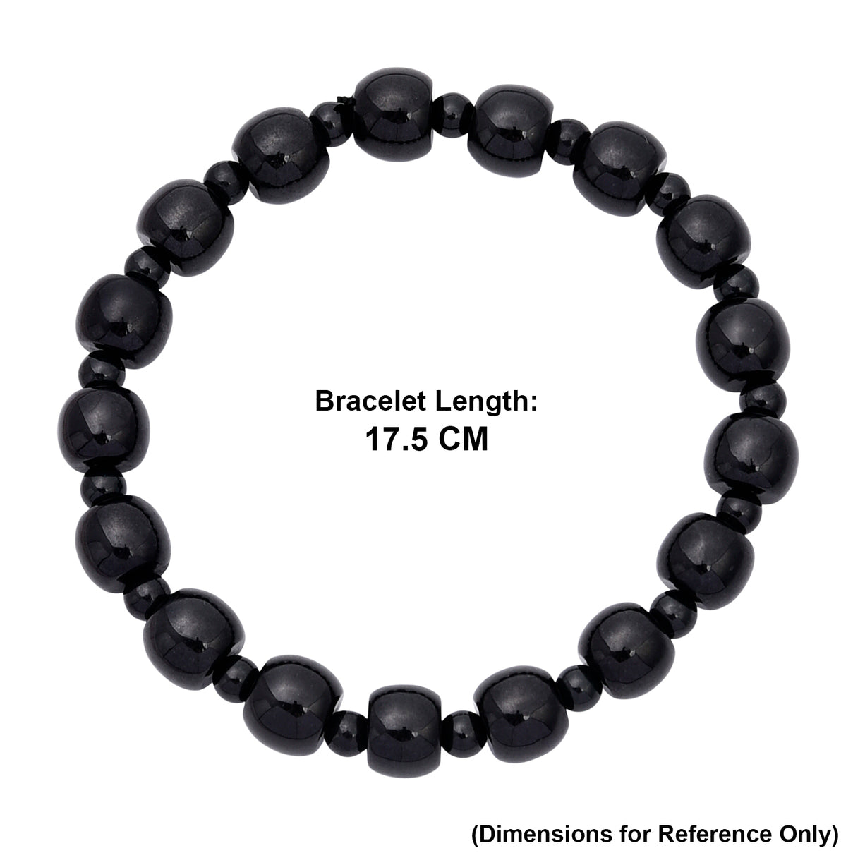 Natural Black Jade Stretchable Bracelet (Size - 7 to 7.5) 150.00 Ct. 8570537 4