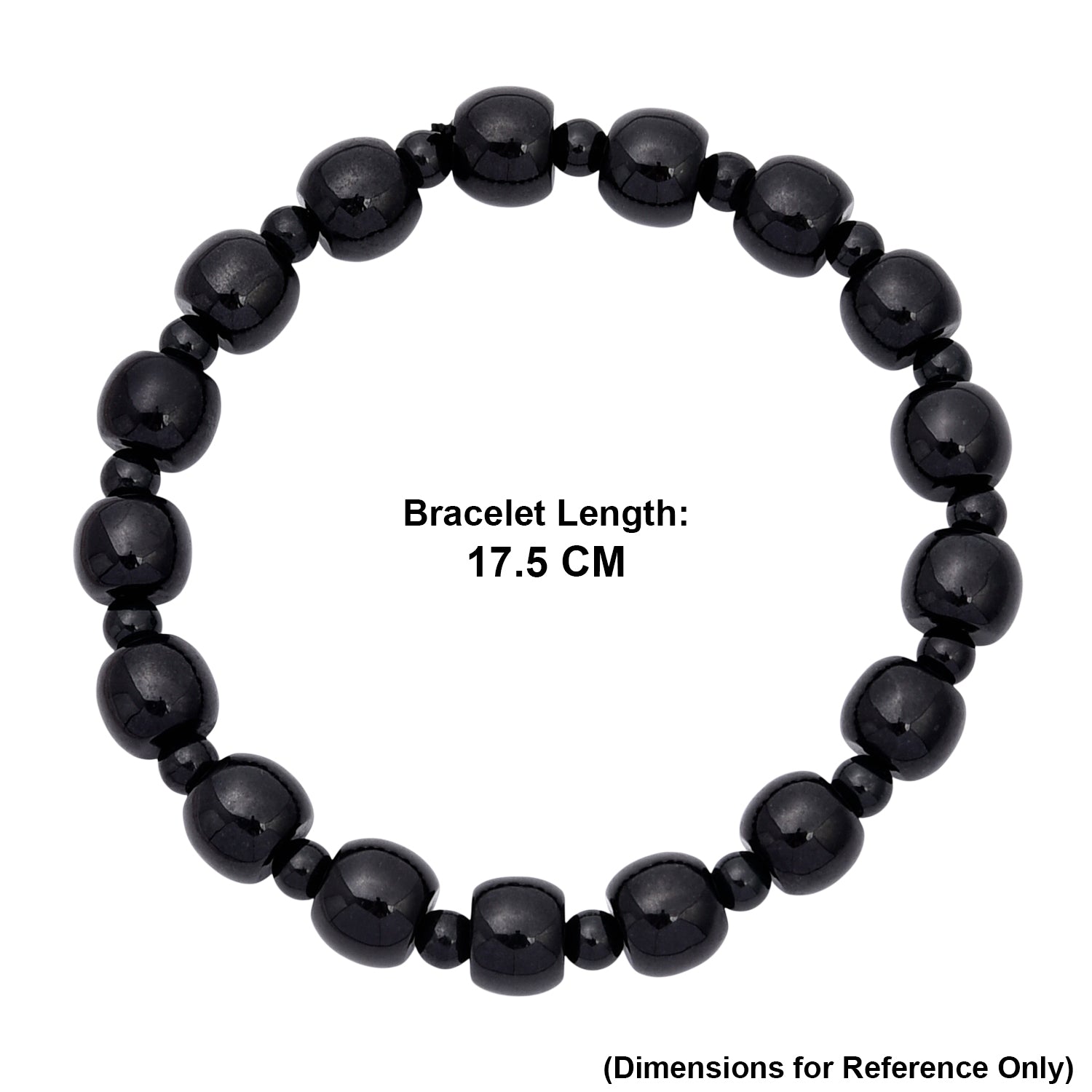 Natural Black Jade Stretchable Bracelet (Size - 7 to 7.5) 150.00 Ct. 8570537 4