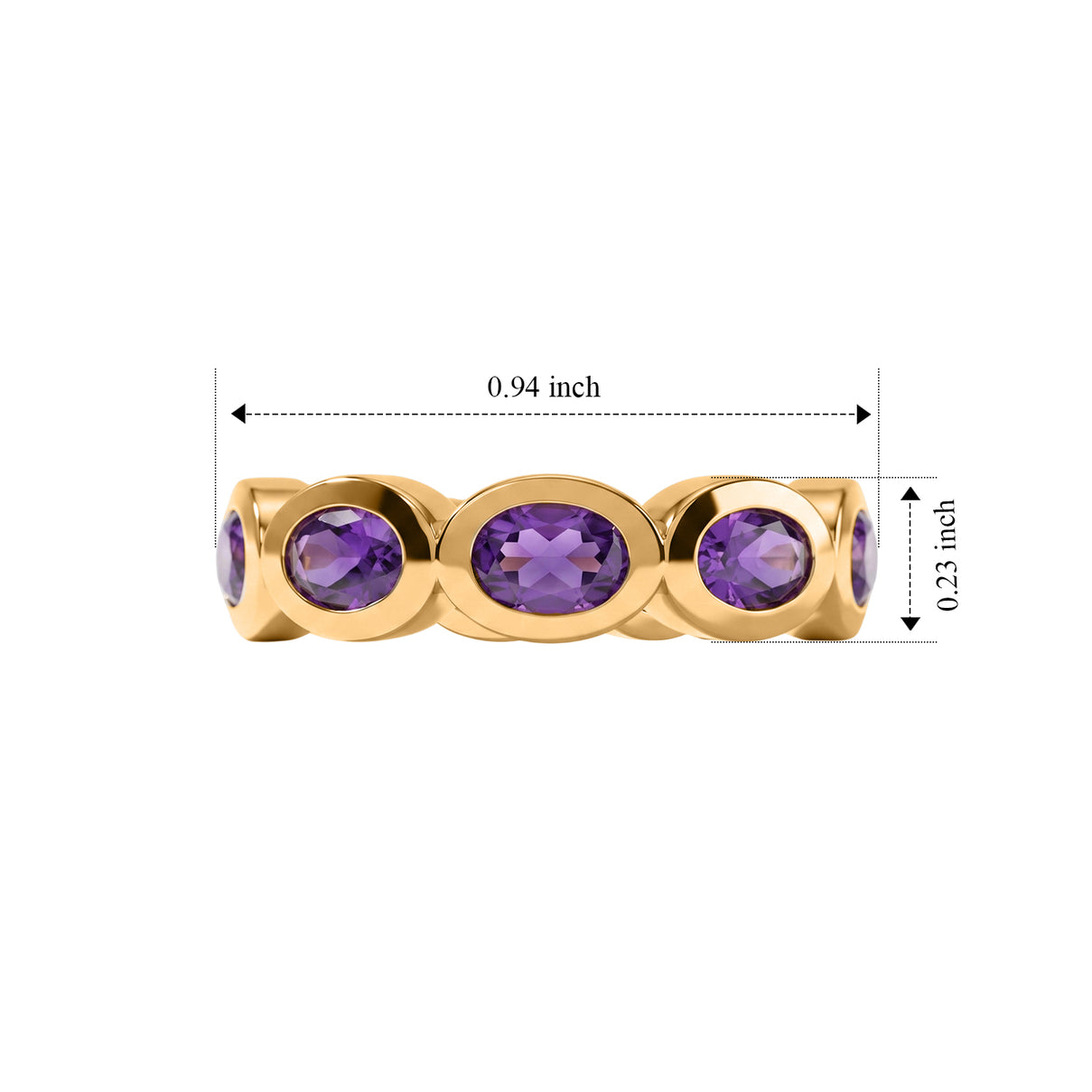 EverTrue African Amethyst Band Ring Pure Yellow Brass  4.360  Ct. 8570575 4