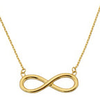 9K Yellow Gold Infinity Necklace (Size - 18) with Spring Ring Clasp