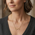 9K Yellow Gold Infinity Necklace (Size - 18) with Spring Ring Clasp