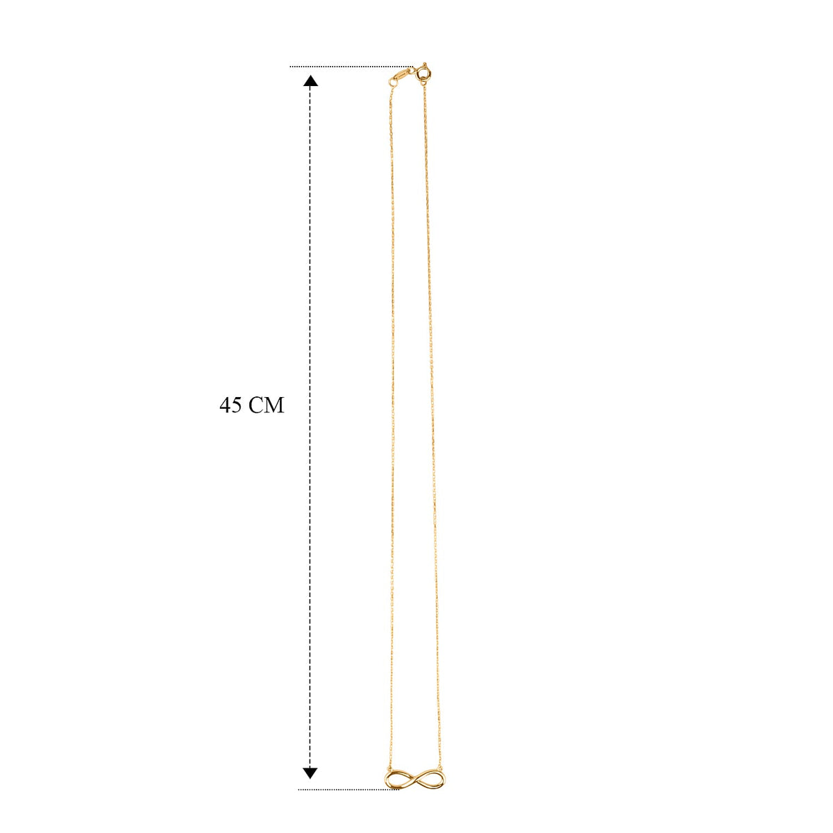 9K Yellow Gold Infinity Necklace (Size - 18) with Spring Ring Clasp V32512478 4