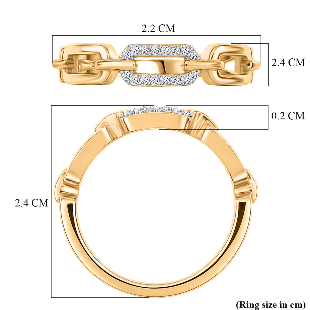 Luxuriant - Lab Grown Diamond (SI/G-H) Interlinked Ring in 18K Vermeil Yellow Gold Plated Sterling Silver_8570664_5