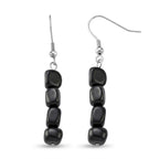 Natural Shungite Beads Drop Earring with Hook 12.00 Ct._8571308