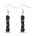 Natural Shungite Beads Drop Earring with Hook 12.00 Ct._8571308_3