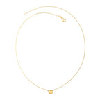 9K Yellow Gold Heart Drop Necklace (Size - 18) with Spring Ring Clasp_8571434