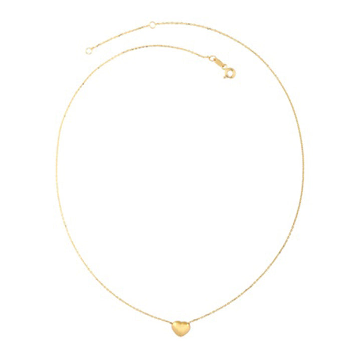 Maestro Collection- 9K Yellow Gold Heart Drop Necklace (Size - 18) with Spring Ring Clasp 8571434 1
