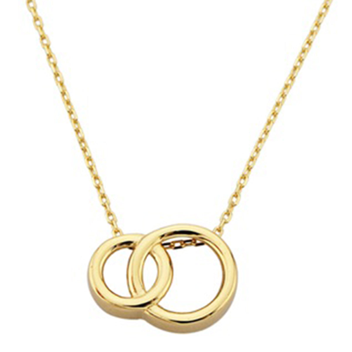Designer Inspired - 9K Yellow Gold Interlocking Necklace (Size - 18) 8571435 0