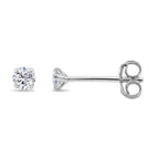 Luxuriant - Lab Grown Diamond (SI/G-H) Solitaire Stud Earring with Push Back in Rhodium Overlay Sterling Silver 0.25 Ct._8571459