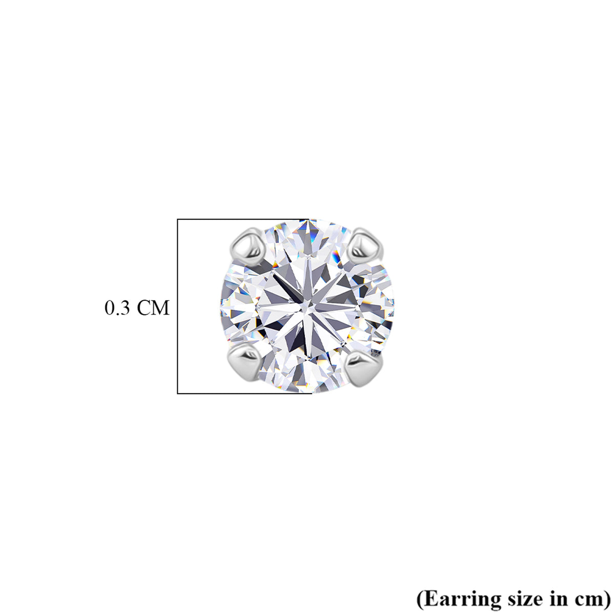 Luxuriant - Lab Grown Diamond (SI/G-H) Solitaire Stud Earring with Push Back in Rhodium Overlay Sterling Silver 0.25 Ct. V32604694 6