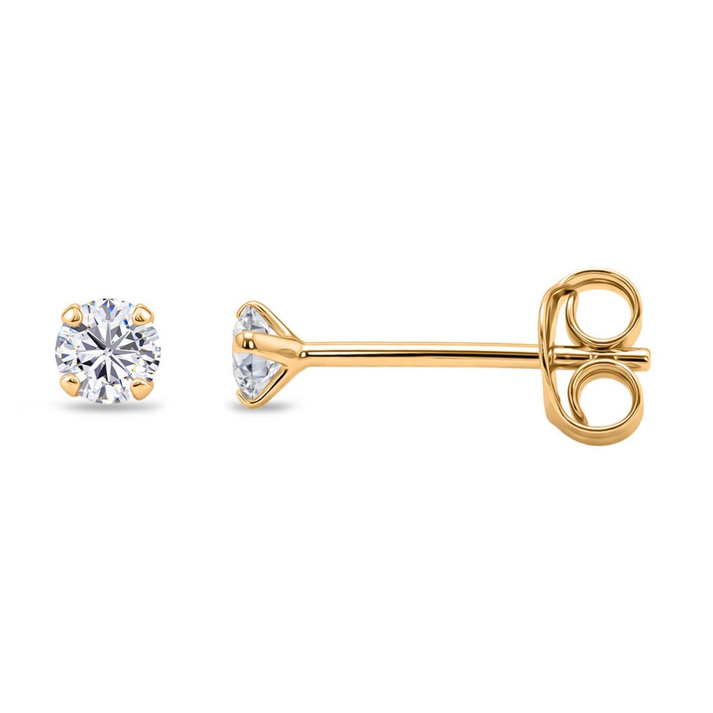 Luxuriant - Lab Grown Diamond (SI/G-H) Solitaire Stud Earring with Push Back in Yellow Gold Plated Sterling Silver 0.25 Ct._8571461