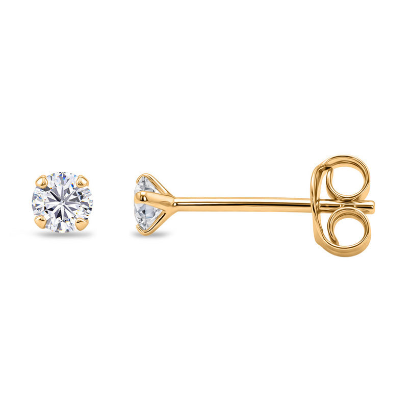 Luxuriant - Lab Grown Diamond (SI/G-H) Solitaire Stud Earring with Push Back in Yellow Gold Plated Sterling Silver 0.25 Ct._8571461