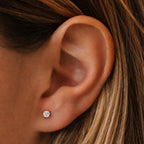 Luxuriant - Lab Grown Diamond (SI/G-H) Solitaire Stud Earring with Push Back in Yellow Gold Plated Sterling Silver 0.25 Ct._8571461_1