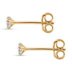 Luxuriant - Lab Grown Diamond (SI/G-H) Solitaire Stud Earring with Push Back in Yellow Gold Plated Sterling Silver 0.25 Ct._8571461_4