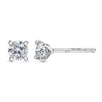 D'Joy - Moissanite Solitaire Stud Push Post Earring in Platinum Overlay Sterling Silver_8571624