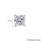 D'Joy - Moissanite Solitaire Stud Push Post Earring in Platinum Overlay Sterling Silver_8571624_4