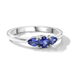 Tanzanite Trilogy Ring in Platinum Overlay Sterling Silver_8571625