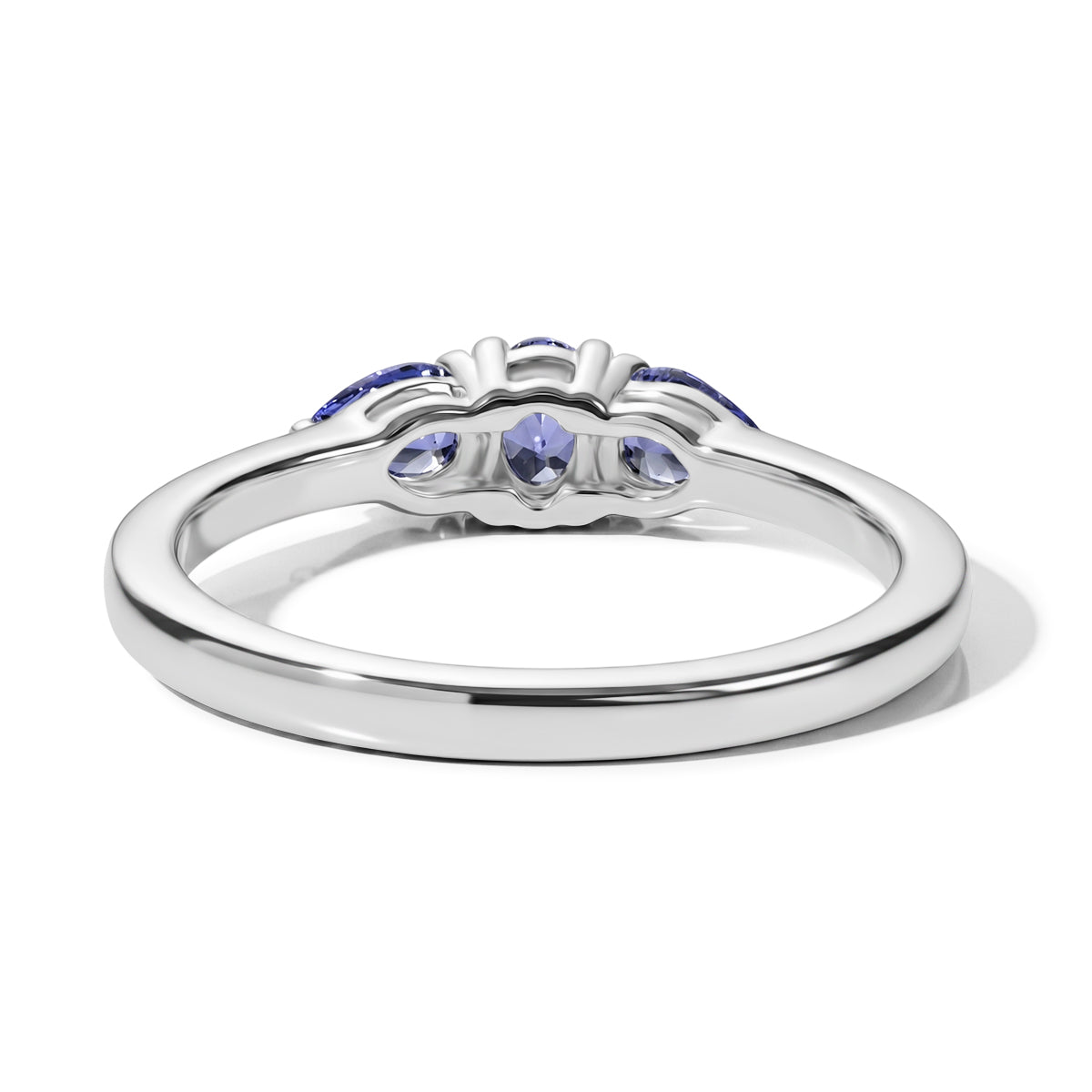 Tanzanite Trilogy Ring in Platinum Overlay Sterling Silver 8571625 4