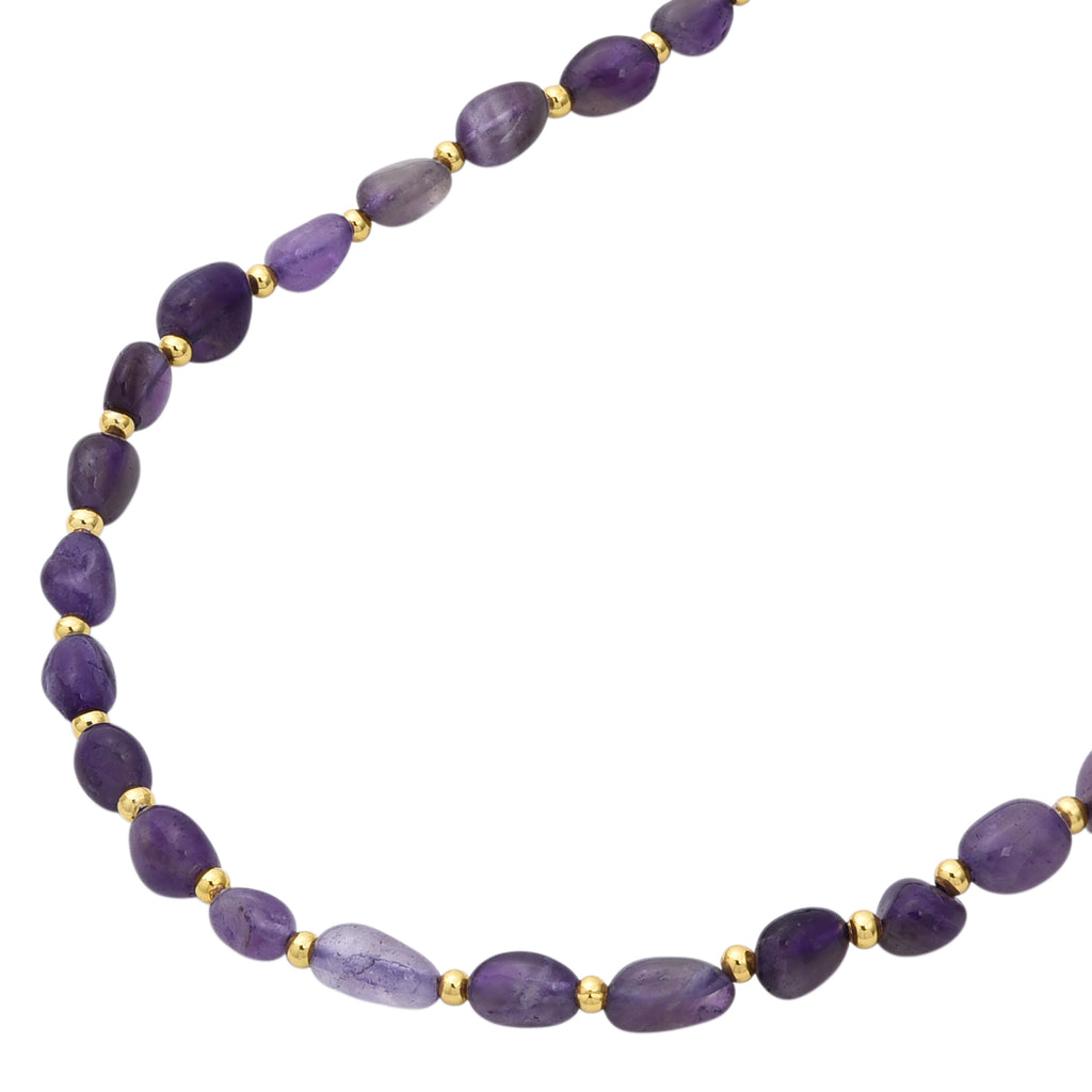 African Amethyst Adjustable Beads Necklace (Size - 24+1 Ext) in Yellow Gold Tone 100.00 Ct._8571723_3