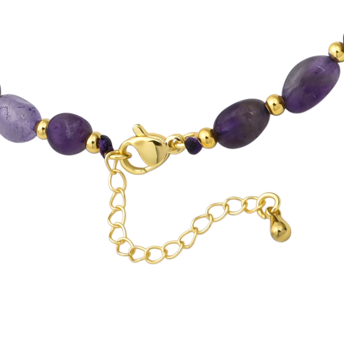 African Amethyst Adjustable Beads Necklace (Size - 24+1 Ext) in Yellow Gold Tone 100.00 Ct. V32512497 5