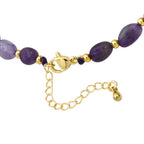 African Amethyst Adjustable Beads Necklace (Size - 24+1 Ext) in Yellow Gold Tone 100.00 Ct._8571723_4