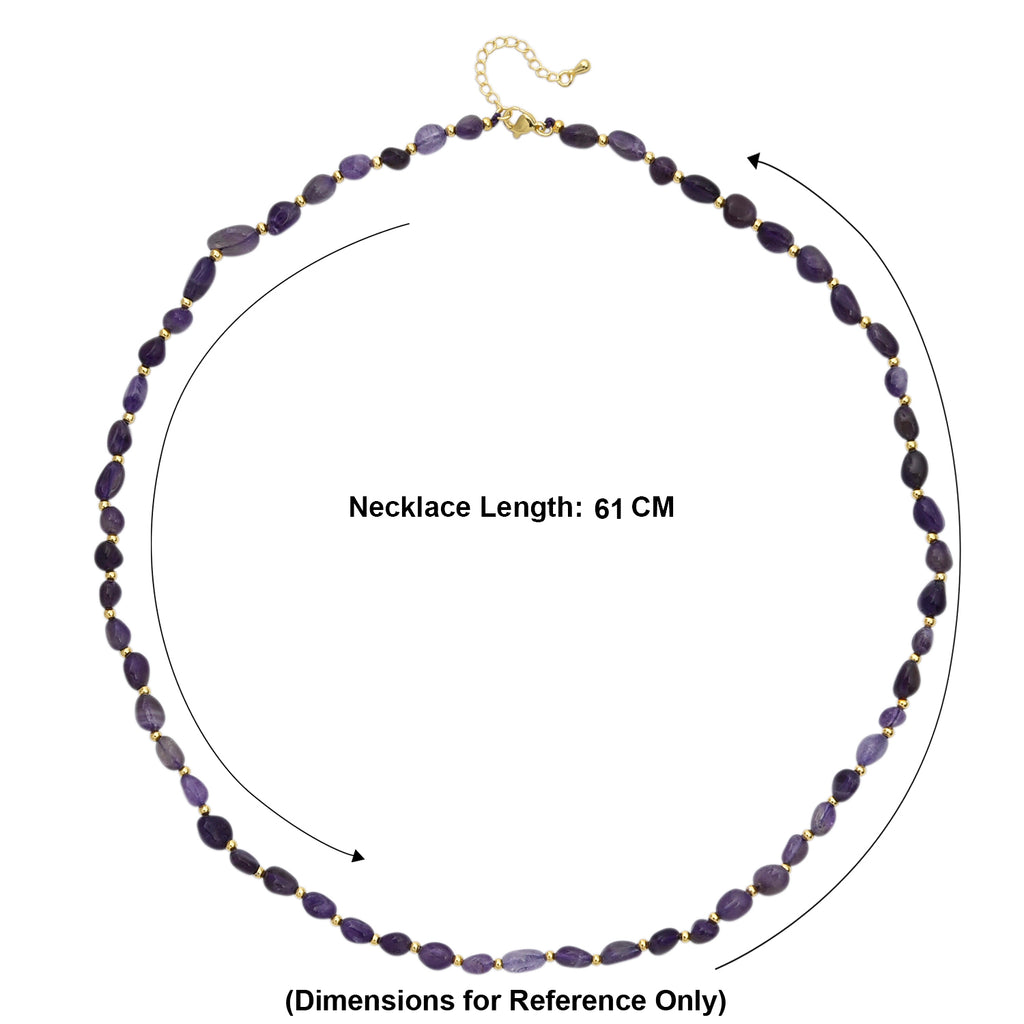African Amethyst Adjustable Beads Necklace (Size - 24+1 Ext) in Yellow Gold Tone 100.00 Ct._8571723_5