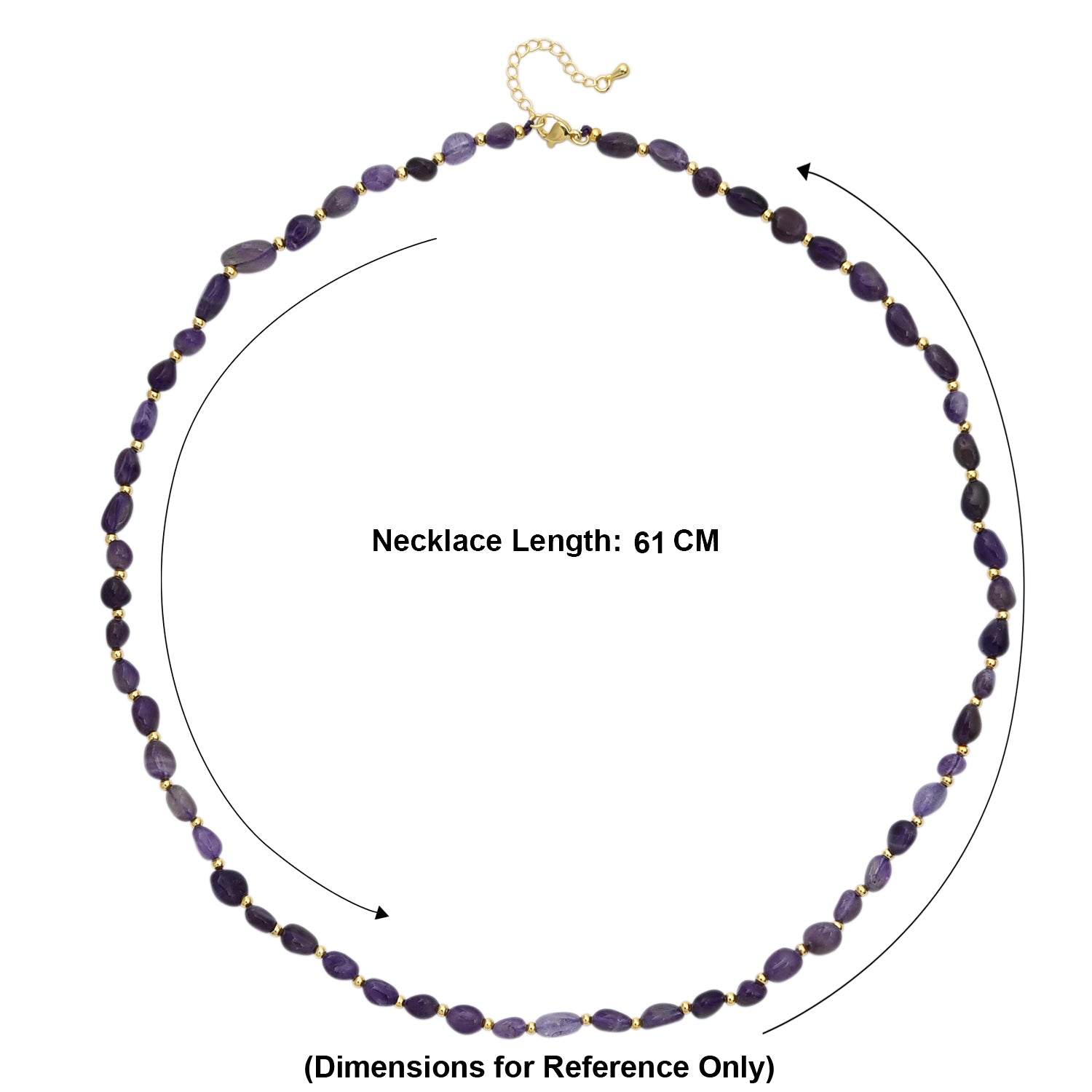 African Amethyst Adjustable Beads Necklace (Size - 24+1 Ext) in Yellow Gold Tone 100.00 Ct. V32512497 6