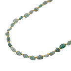 Green Aventurine Adjustable Beads Necklace (Size - 24+1 Ext) in Yellow Gold Tone 100.00 Ct._8571749_3