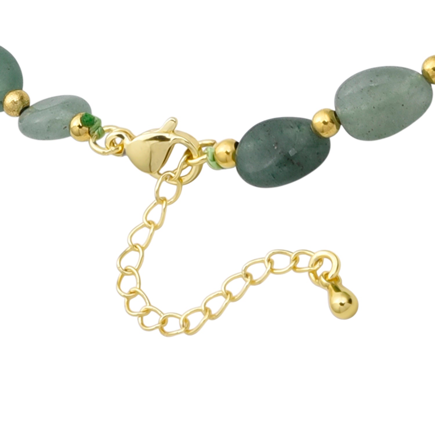 Green Aventurine Adjustable Beads Necklace (Size - 24+1 Ext) in Yellow Gold Tone 100.00 Ct. V32514927 5