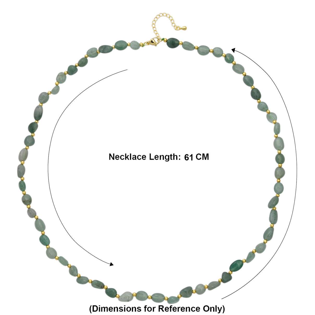 Green Aventurine Adjustable Beads Necklace (Size - 24+1 Ext) in Yellow Gold Tone 100.00 Ct. V32514927 6