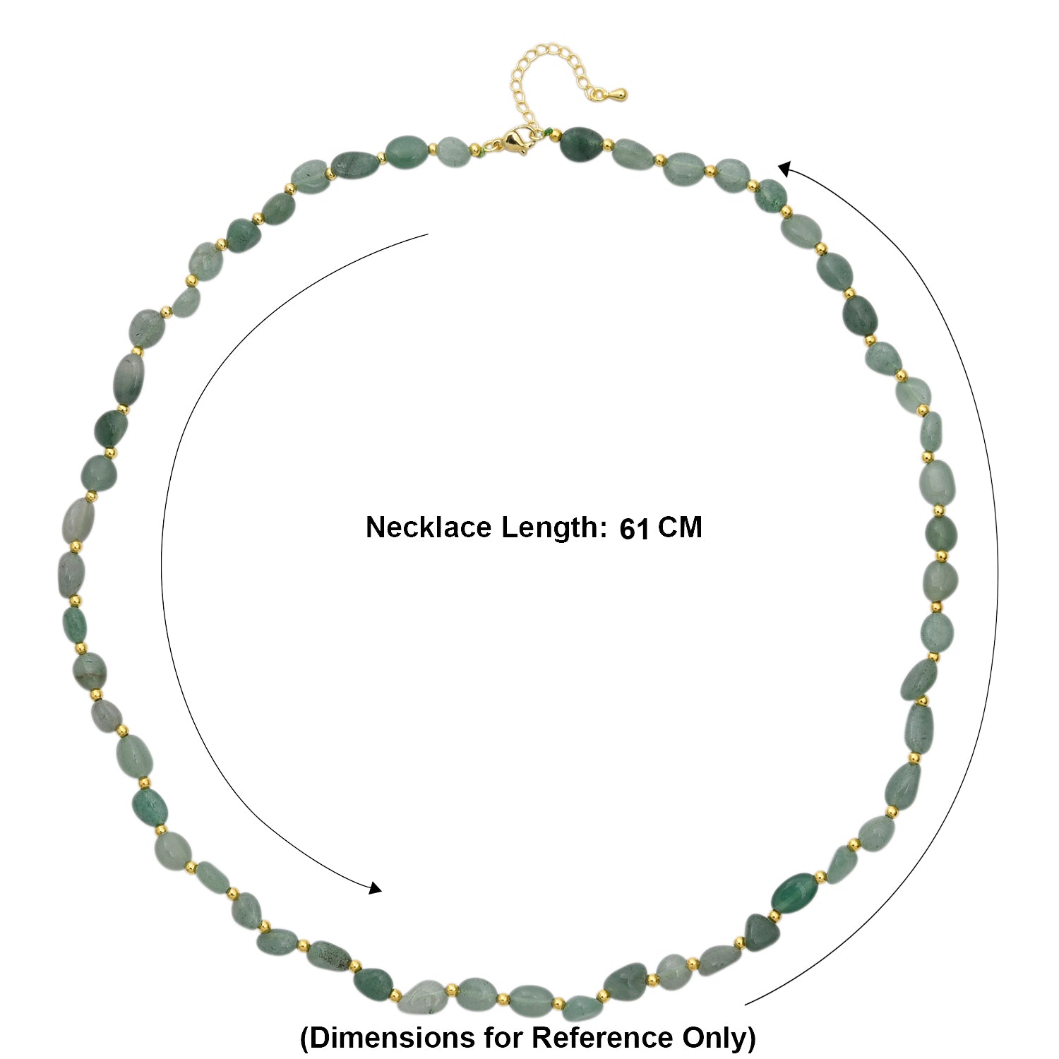 Green Aventurine Adjustable Beads Necklace (Size - 24+1 Ext) in Yellow Gold Tone 100.00 Ct. V32514927 6