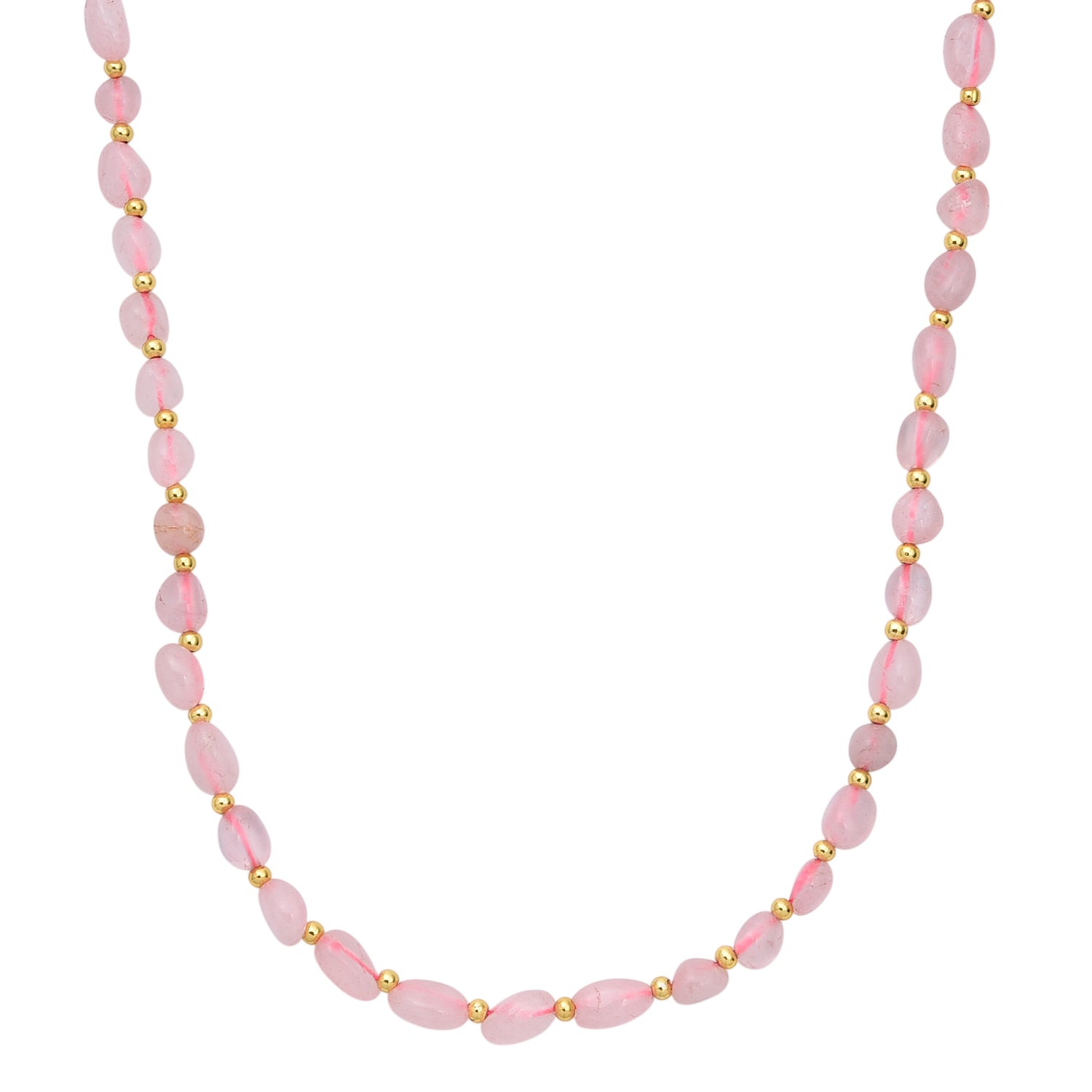Rose Quartz Adjustable Beads Necklace (Size - 24+1 Ext) in Yellow Gold Tone 100.00 Ct. 8571750 0
