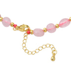 Rose Quartz Adjustable Beads Necklace (Size - 24+1 Ext) in Yellow Gold Tone 100.00 Ct._8571750_4