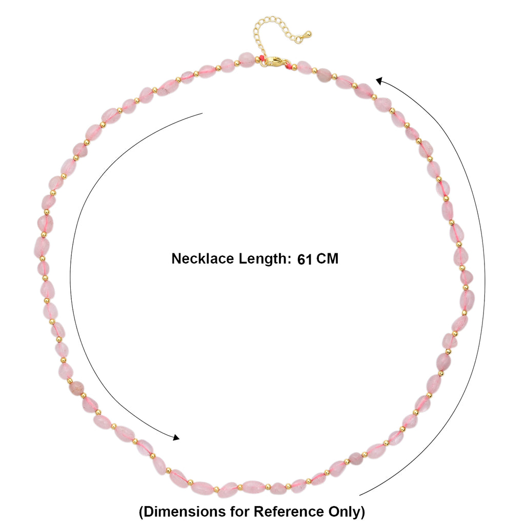 Rose Quartz Adjustable Beads Necklace (Size - 24+1 Ext) in Yellow Gold Tone 100.00 Ct._8571750_5