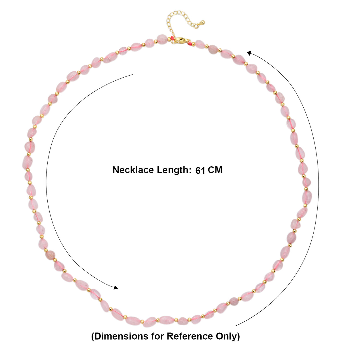 Rose Quartz Adjustable Beads Necklace (Size - 24+1 Ext) in Yellow Gold Tone 100.00 Ct. 8571750 6