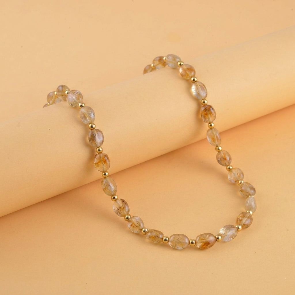 Citrine Adjustable Beads Necklace (Size - 24+1 Ext) in Yellow Gold Tone 100.00 Ct. V32517100 2