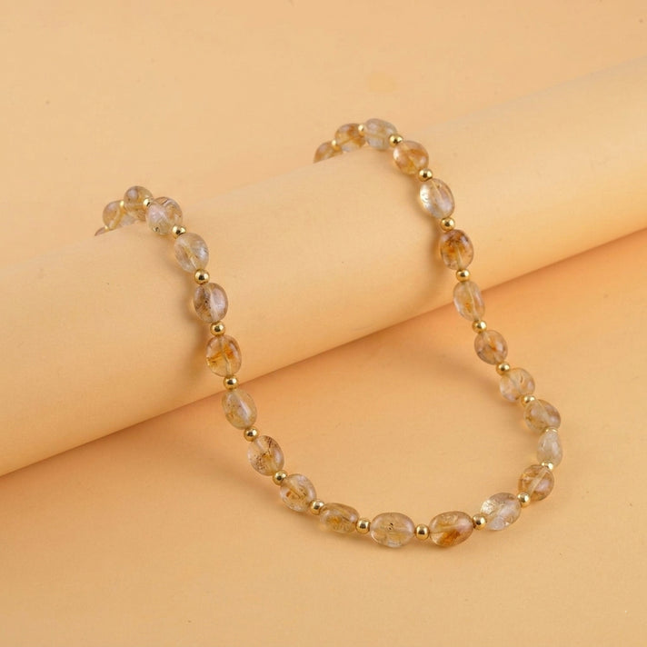 Citrine Adjustable Beads Necklace (Size - 24+1 Ext) in Yellow Gold Tone 100.00 Ct. 8571751 2
