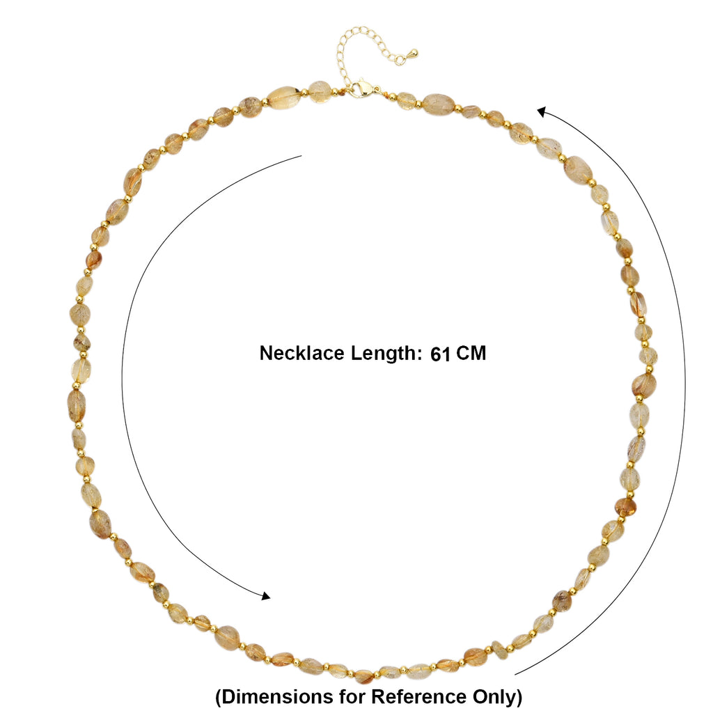 Citrine Adjustable Beads Necklace (Size - 24+1 Ext) in Yellow Gold Tone 100.00 Ct._8571751_5