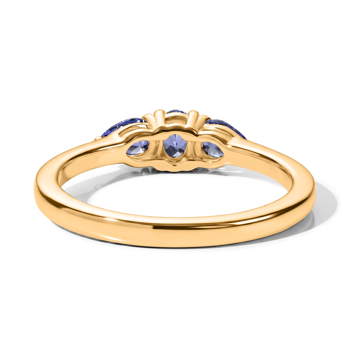 Tanzanite Trilogy Ring in Yellow Gold Plated Sterling Silver V32516525 5