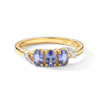 Tanzanite Trilogy Ring in Yellow Gold Plated Sterling Silver_8571818