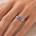 Tanzanite Trilogy Ring in Yellow Gold Plated Sterling Silver_8571824_1