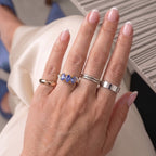 Tanzanite Trilogy Ring in Yellow Gold Plated Sterling Silver_8571824_2