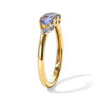 Tanzanite Trilogy Ring in Yellow Gold Plated Sterling Silver_8571825_3
