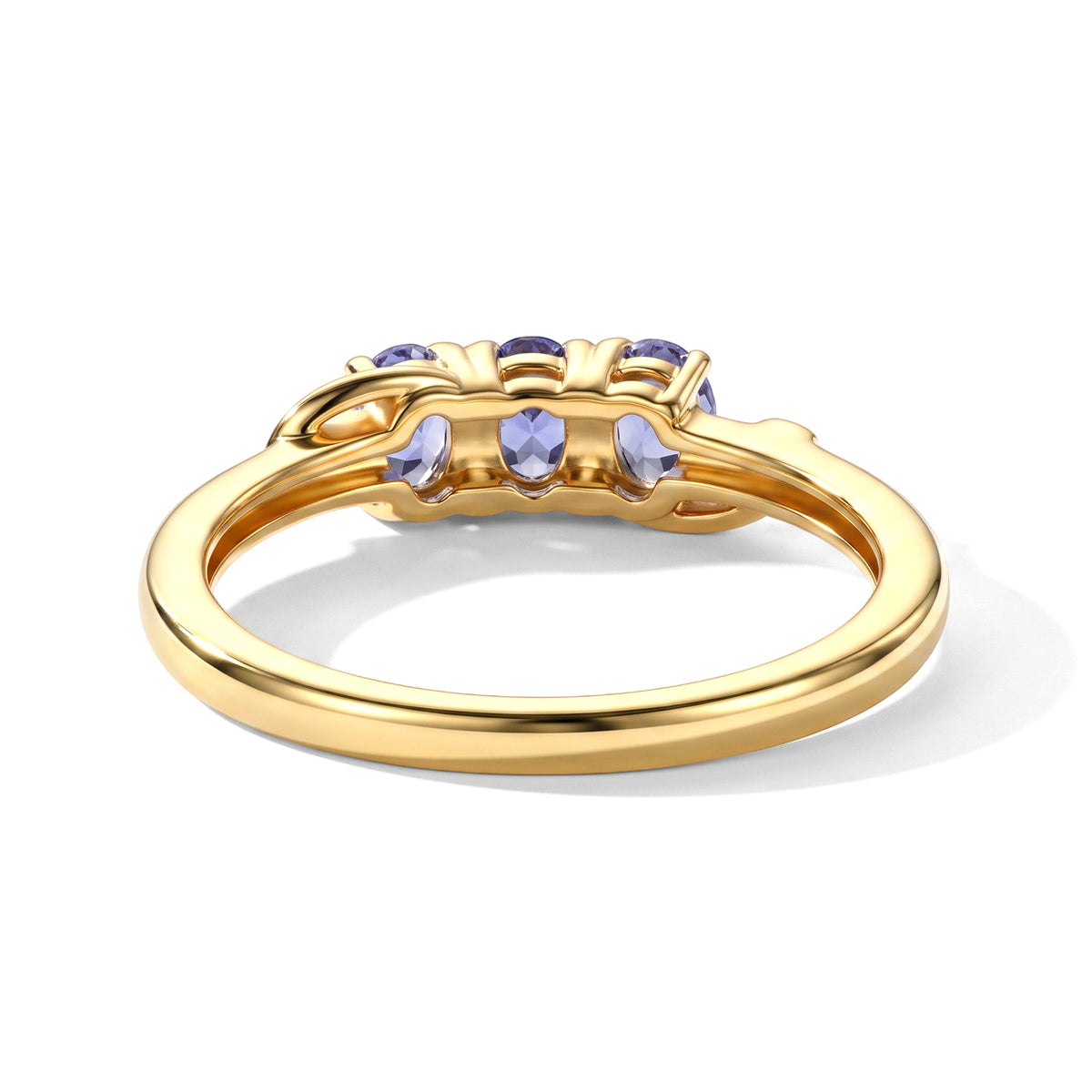 Tanzanite Trilogy Ring in Yellow Gold Plated Sterling Silver V32569710 5