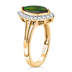 D'Joy - Ammolite & White Zircon Ring in Yellow Gold Plated Sterling Silver 1.43 Ct._8571989_3