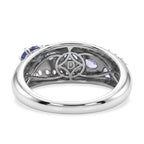 D'Joy - Tanzanite & White Zircon Ring in Rhodium Overlay Sterling Silver 1.17 Ct._8572137_4