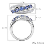D'Joy - Tanzanite & White Zircon Ring in Rhodium Overlay Sterling Silver 1.17 Ct._8572137_5
